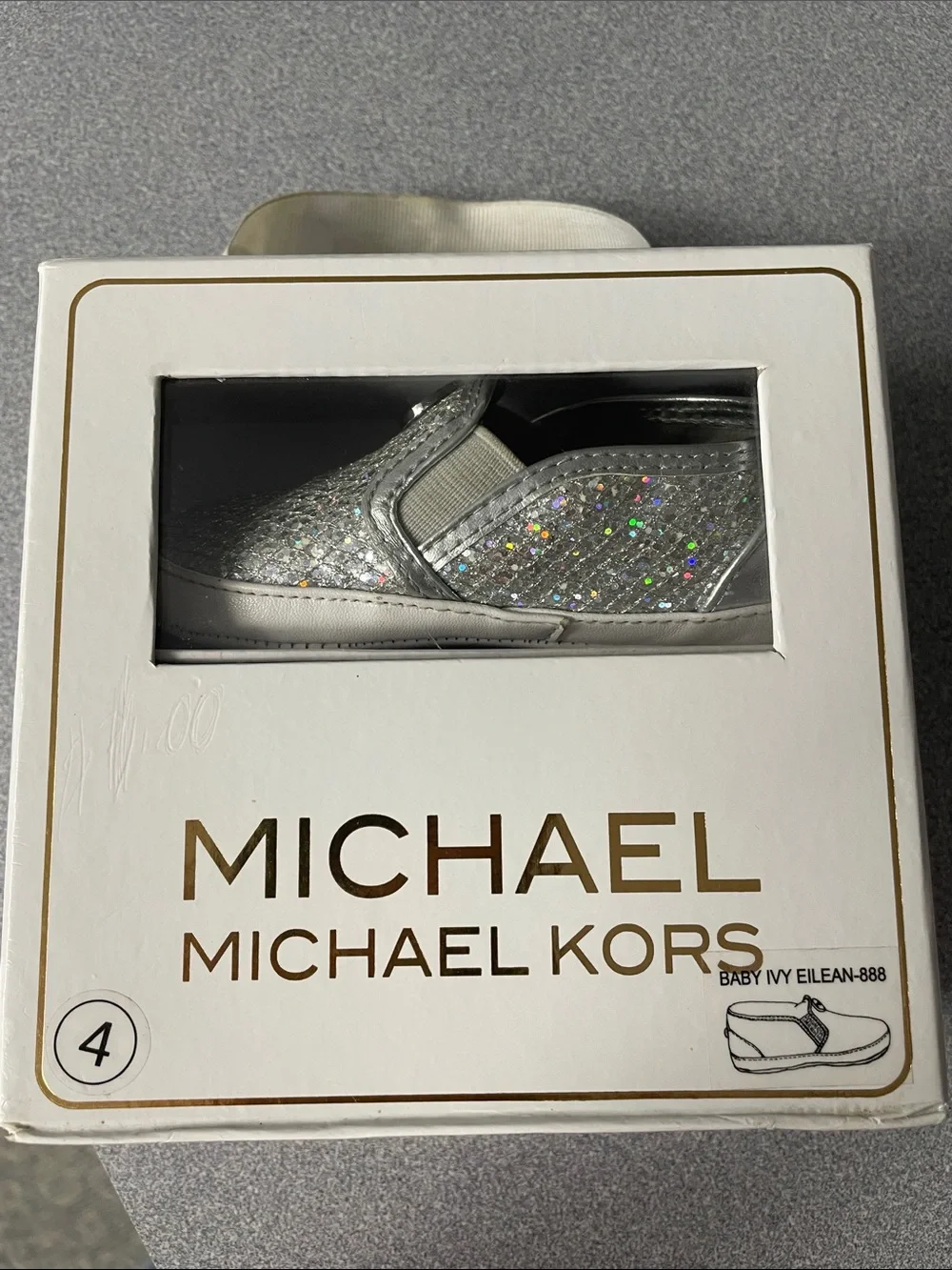 MICHAEL Michael Kors Girls Silver Glitter Slip-On Sneakers